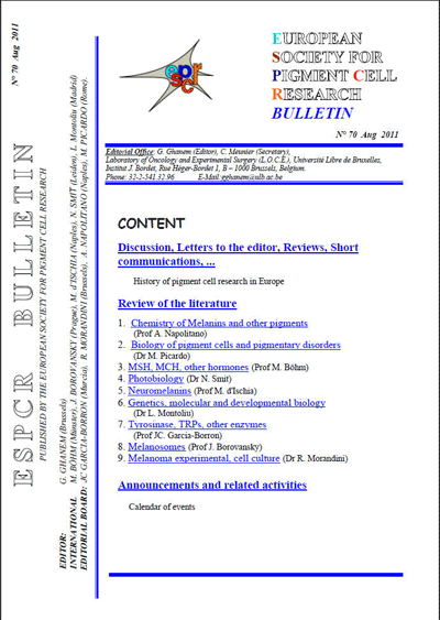 New ESPCR Bulletin published, nº 70 (August 2011)